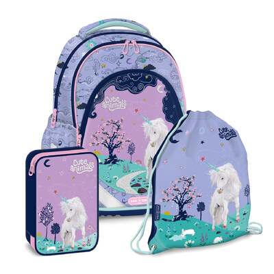 Cute Animals Unicorn anatómiai iskolatáska szett