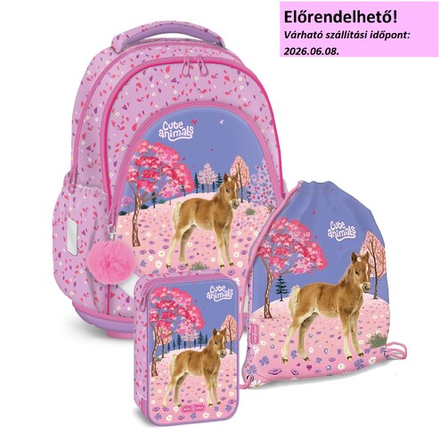 Cute Animals Horse anatómiai iskolatáska szett - előrendelhető!